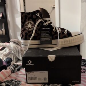 Converse High-Tops in Brown and Black Camo